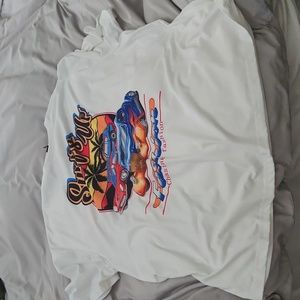 Oversized white surfs up graphic tee nwot sz large